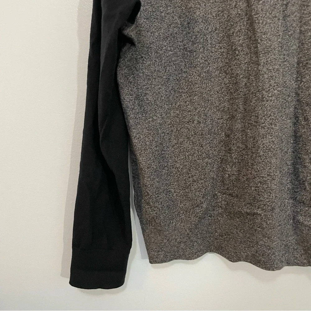 Banana Republic Gray and Black Cashmere Blend Quarter-Zip Sweater Size L